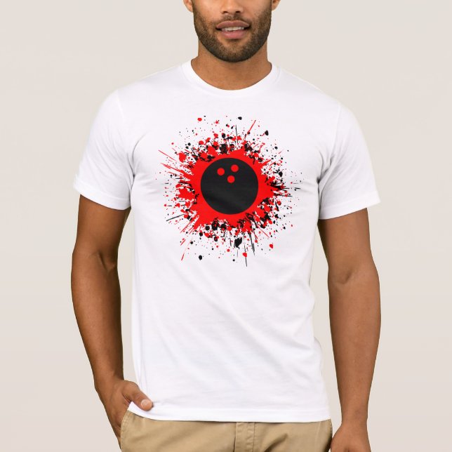 Bowling-Splatter T-Shirt (Vorderseite)