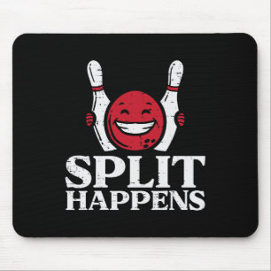 Bowling Split Happens Funny Spaß Bowler Mannschaft Mousepad