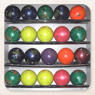 Bowling Square Paper Untersetzer