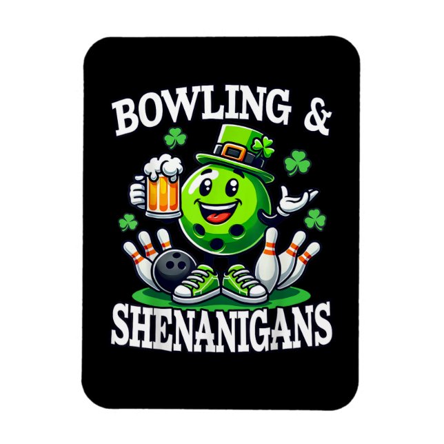Bowling St. Patrick's Day Schabernack Magnet (Vertikal)