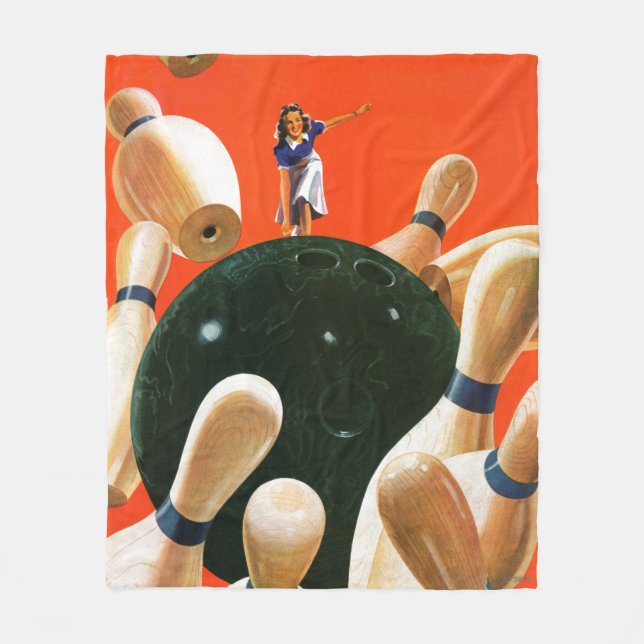 Bowling Strike Fleecedecke (Vorderseite)