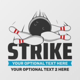 Bowling-Strike für benutzerdefinierten Text Fensteraufkleber