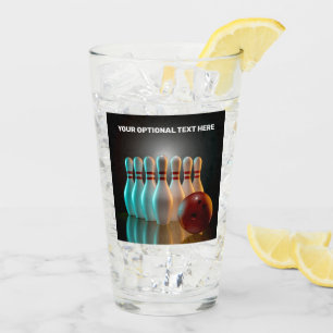 Bowling-Strike für benutzerdefinierten Text Glas