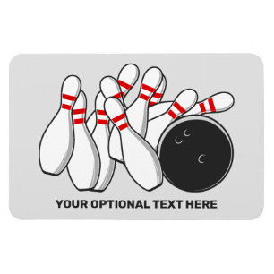 Bowling-Strike für benutzerdefinierten Text Magnet