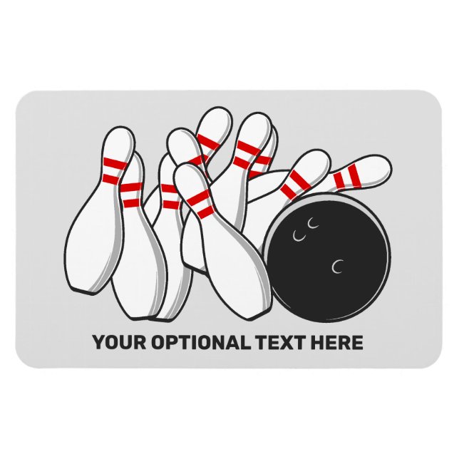 Bowling-Strike für benutzerdefinierten Text Magnet (Horizontal)