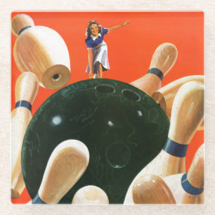 Bowling Strike Glasuntersetzer