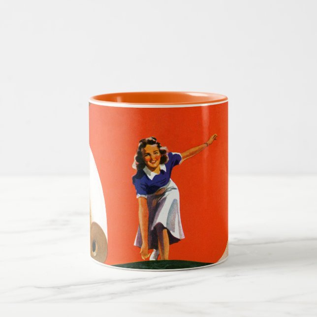Bowling Strike Zweifarbige Tasse (Mittel)