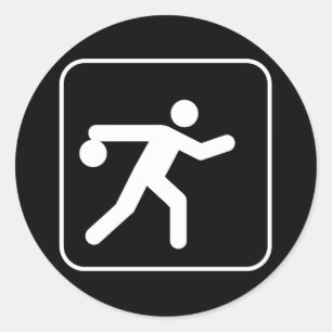 Bowling-Symbol-Sticker Runder Aufkleber