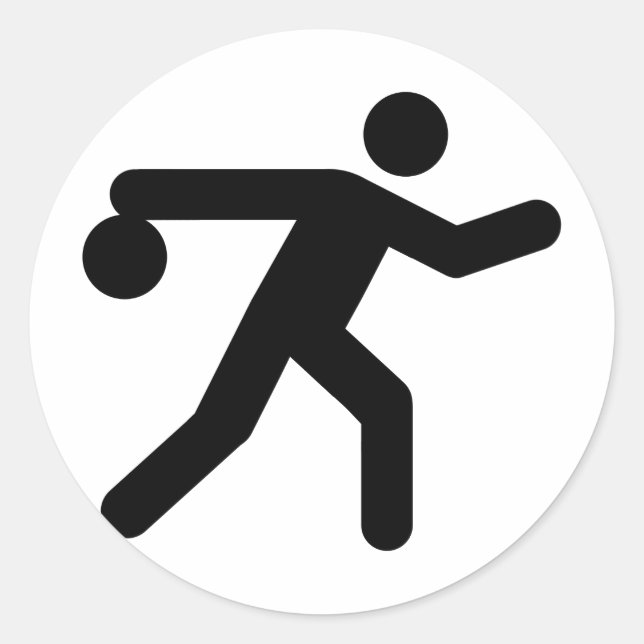 Bowling-Symbol-Sticker Runder Aufkleber (Vorderseite)
