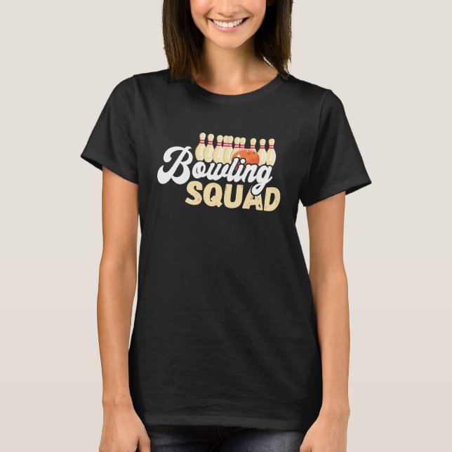 Bowling Team Bowling Squad Bowler Bowling Pin Stri T-Shirt (Vorderseite)