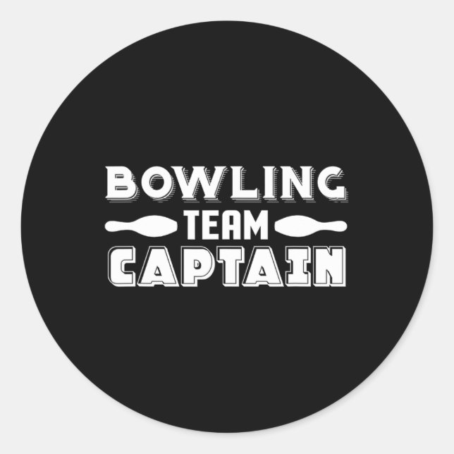 Bowling Team Captain Runder Aufkleber (Vorderseite)