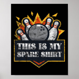 Bowling Team Funny Bowler Liga Vintag Poster