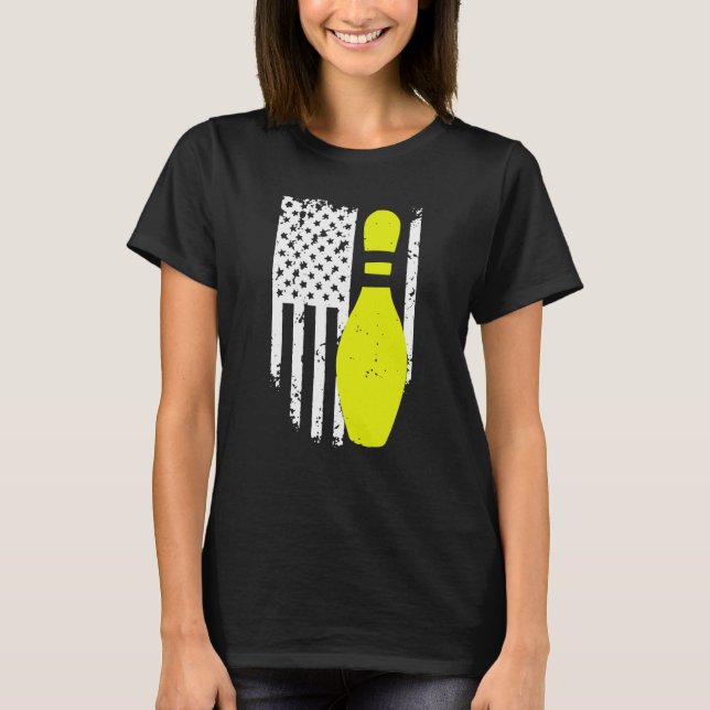 Bowling Team Patriotic Bowling T-Shirt (Vorderseite)