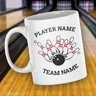 Bowling-Team-Tasse - Strike-Logo Team- und Spieler Kaffeetasse