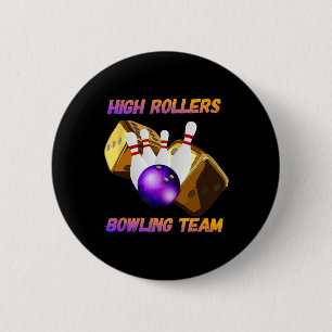 Bowling-Teamdesign mit hohen Rollen Button