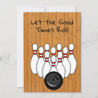 Bowling Themed Birthday Party Einladung
