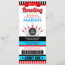 Bowling Ticket Pass Kinderdusche Einladung
