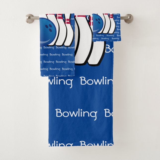Bowling Tiled Text Design Handtuch Set (Insitu)