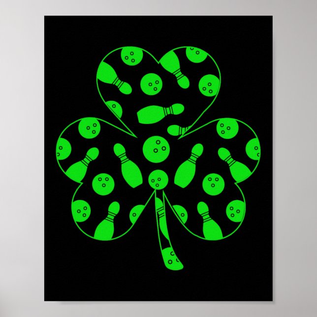 Bowling Tools Inside Kleeblatt St. Patrick's Day Poster (Vorne)