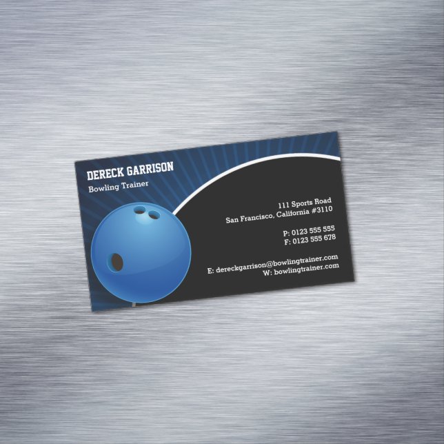 Bowling Trainer | Perfekter Sport Magnetische Visitenkarte (Beispiel)