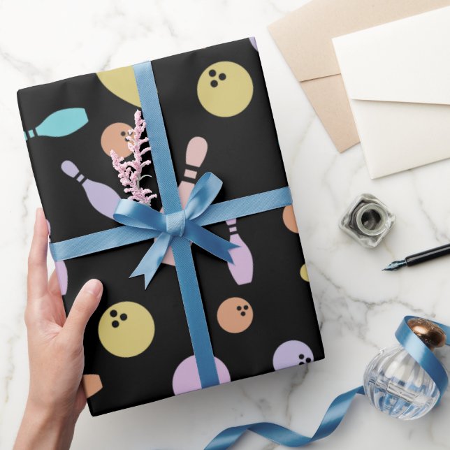 Bowling und Ballmuster Geschenkpapier (Schenken)