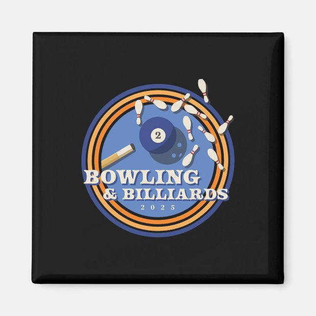 Bowling und Billard - 2 l Magnet (Vorne)
