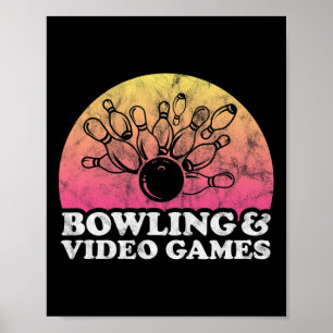 Bowling- und Videospiele oder Videospiele Poster