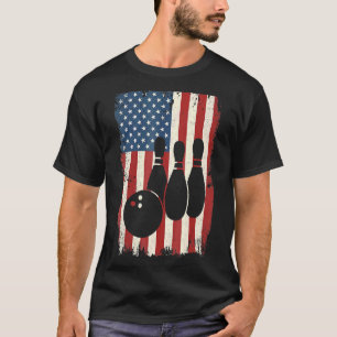 Bowling Usa American Flag Bowling Bowler Men Wome T-Shirt