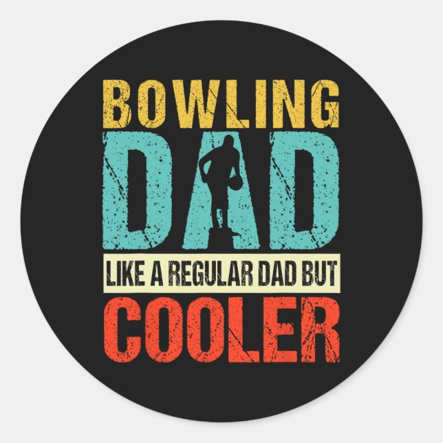 Bowling Vater Funny Bowlers Spare Bowling Button S Runder Aufkleber (Vorderseite)