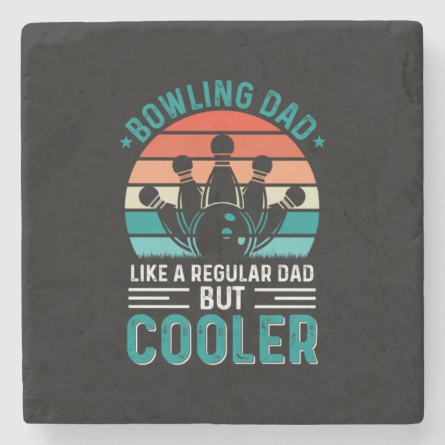 Bowling Vater Steinuntersetzer (Vorderseite)