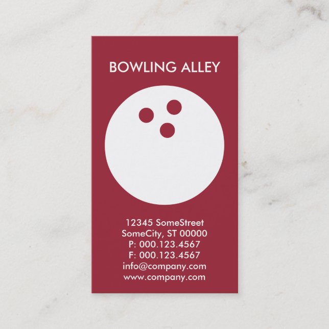 Bowling Visitenkarte (Vorderseite)