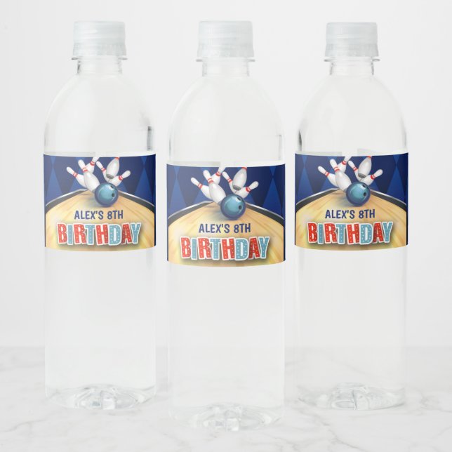 Bowling Water Bottle Label - Boy (Flaschen)