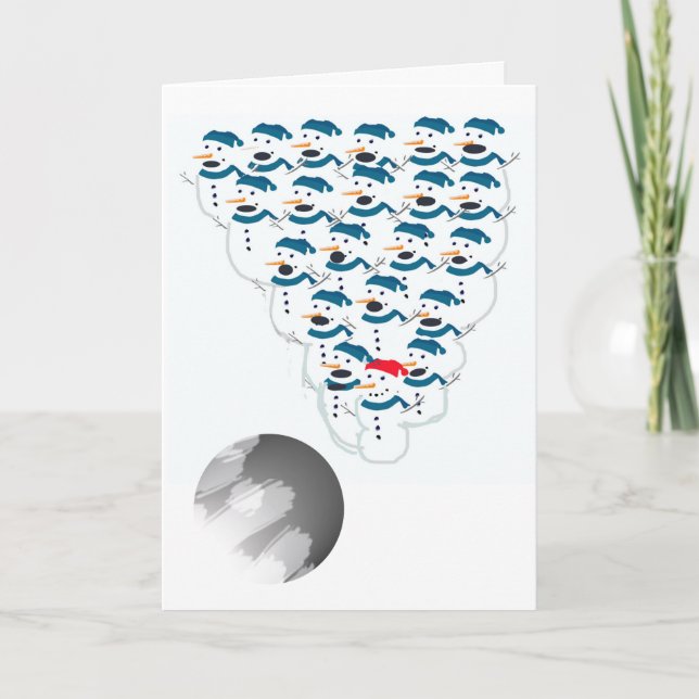 Bowling Weihnachts Spaß Gruß Feiertagskarte (Vorderseite)