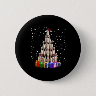 Bowling Weihnachtsbaum Funny Xmas Matching Family Button
