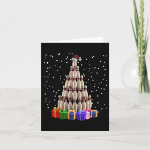 Bowling Weihnachtsbaum Funny Xmas Matching Family Karte