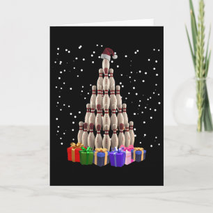 Bowling-Weihnachtsbaum Lustiger Weihnachten Passen Karte