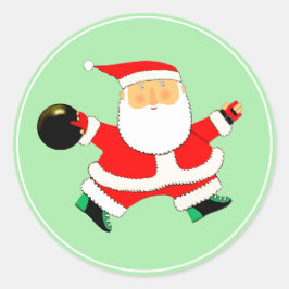 Bowling Weihnachtsfeiertag Runder Aufkleber