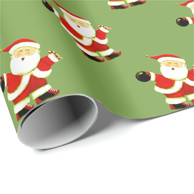 Bowling Weihnachtsgeschenk Geschenkpapier (Rolleneckpunkt)