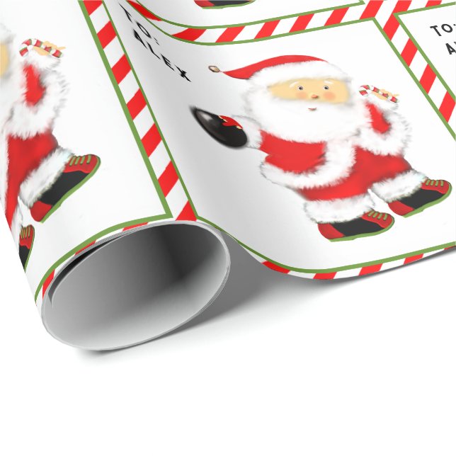 Bowling Weihnachtsgeschenk Geschenkpapier (Rolleneckpunkt)