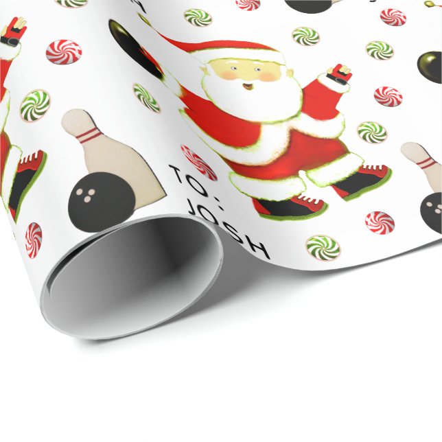 Bowling Weihnachtsgeschenkpapier Geschenkpapier (Rolleneckpunkt)