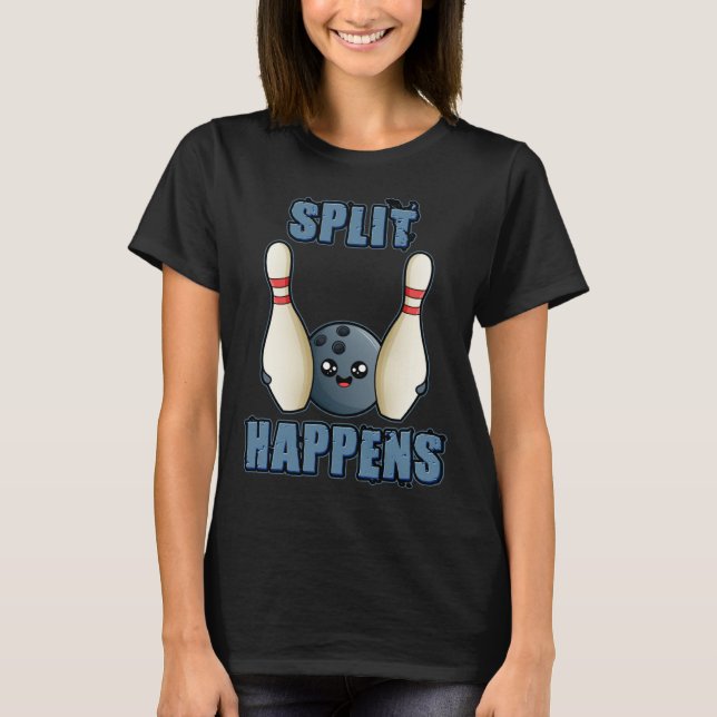 Bowling-Witz Split passiert Bowling T-Shirt (Vorderseite)
