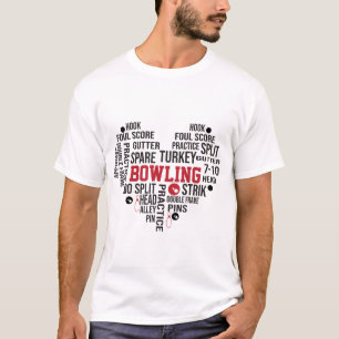 Bowling Word Art Typografy T-Shirt
