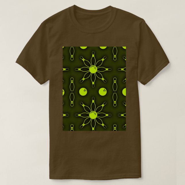 Bowling Yellow Seamless Wallpaper T T-Shirt (Design vorne)