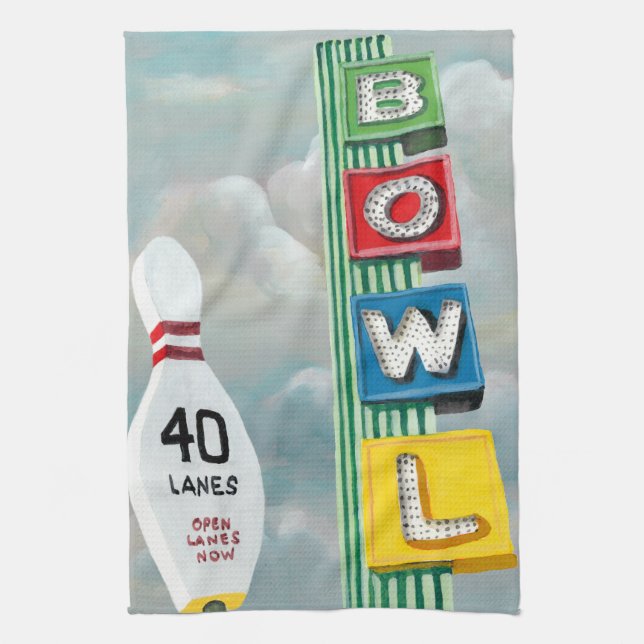Bowlingbahn-Kunstwerk Handtuch (Vertikal)