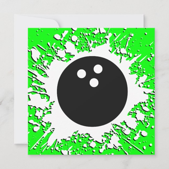Bowlingball Einladung (Vorderseite)