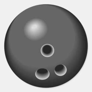 Bowlingball grau zeichnend runder aufkleber