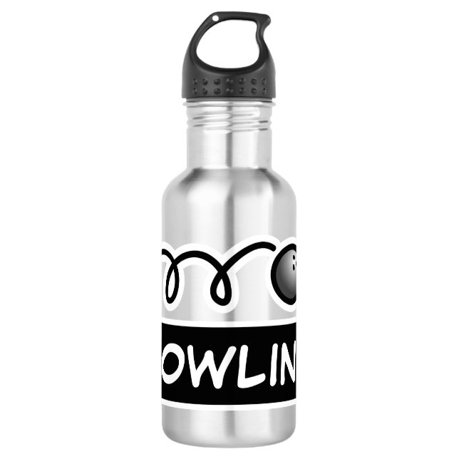 Bowlingball-Logo für Personalisierten individuelle Edelstahlflasche (Vorderseite)