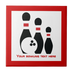 Bowlingball und Buttone Fliese