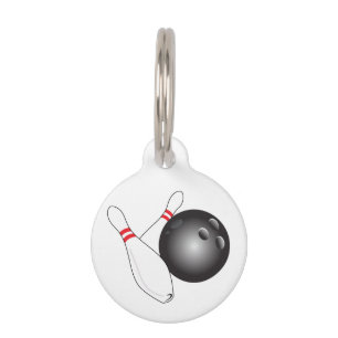 Bowlingball und Buttone Haustiermarke