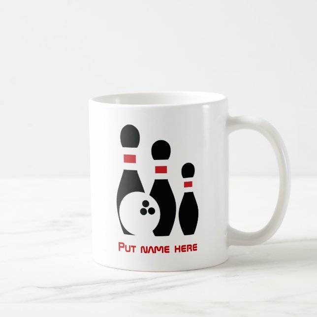 Bowlingball und Buttone Kaffeetasse (Rechts)